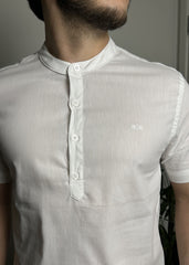 Camisa Bata Masculina Slim com Linho – Manga Curta