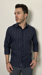 Camisa Slim Fit Em Algodão Mercerizado