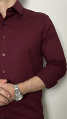 Camisa Em Algodão Mercerizado Com Elastano