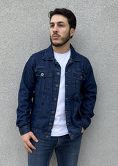 Jaqueta Jeans Masculina Risca de Giz