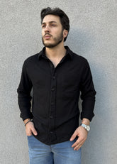 Camisa Texturizada com Bolso Frontal