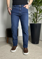 Calça Jeans Masculina Slim Azul Médio