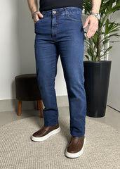 Calça Jeans Masculina Slim Azul Médio
