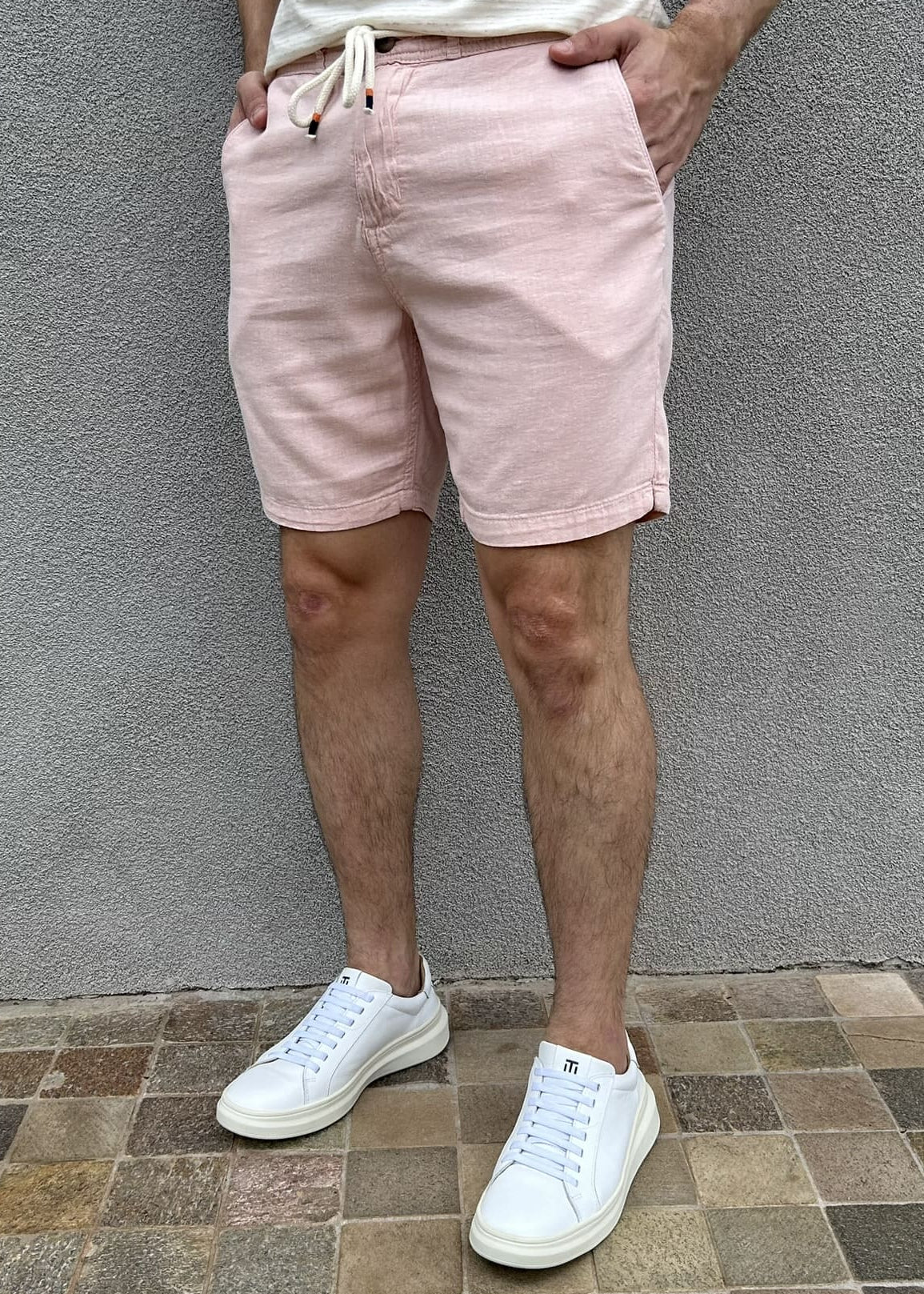 Short Masculino em Linho com Amarração