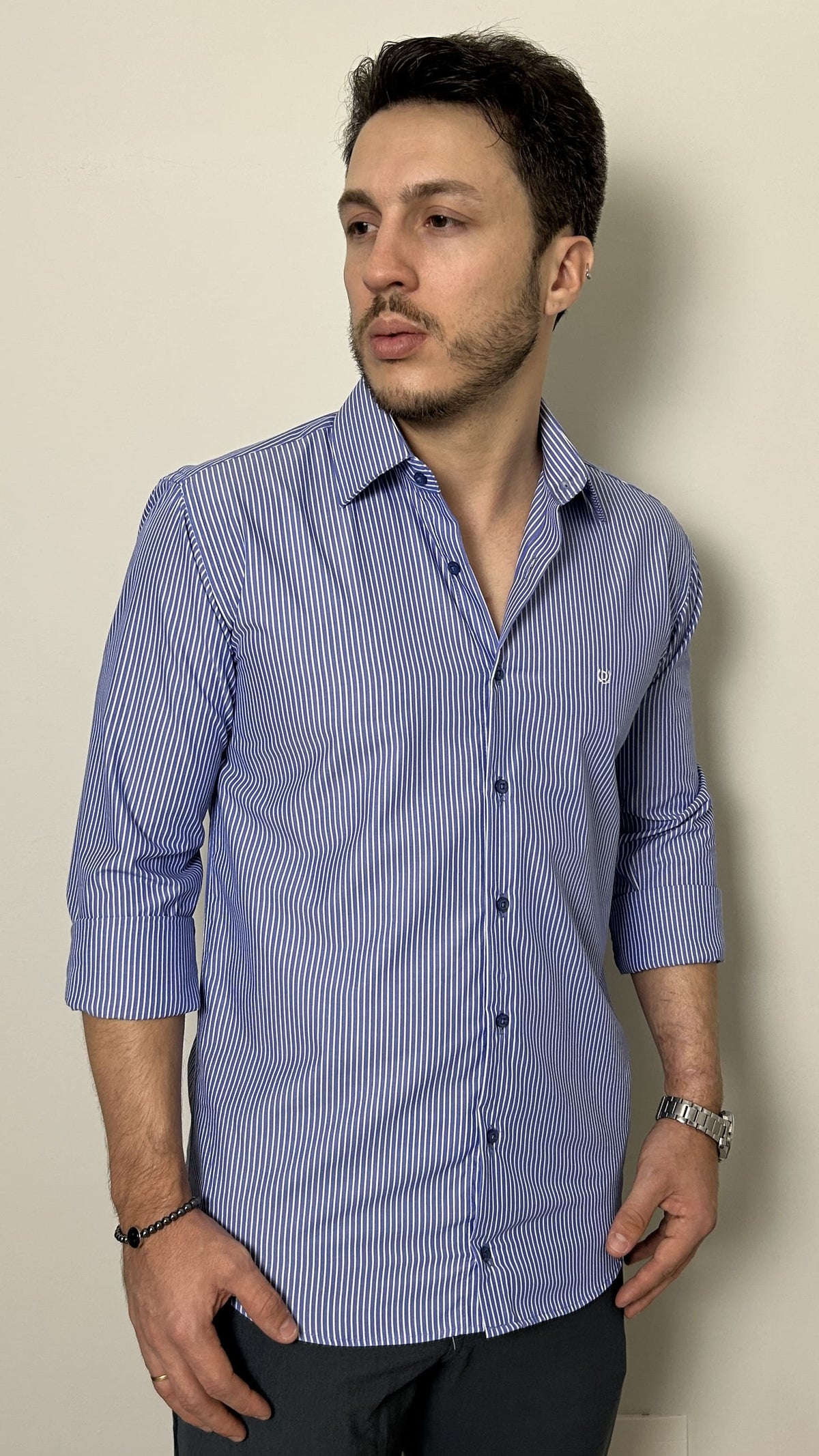 Camisa Masculina Fibra de Bambu Listrada
