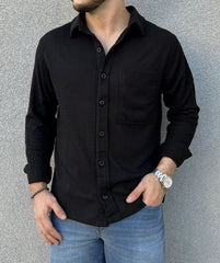 Camisa Texturizada com Bolso Frontal